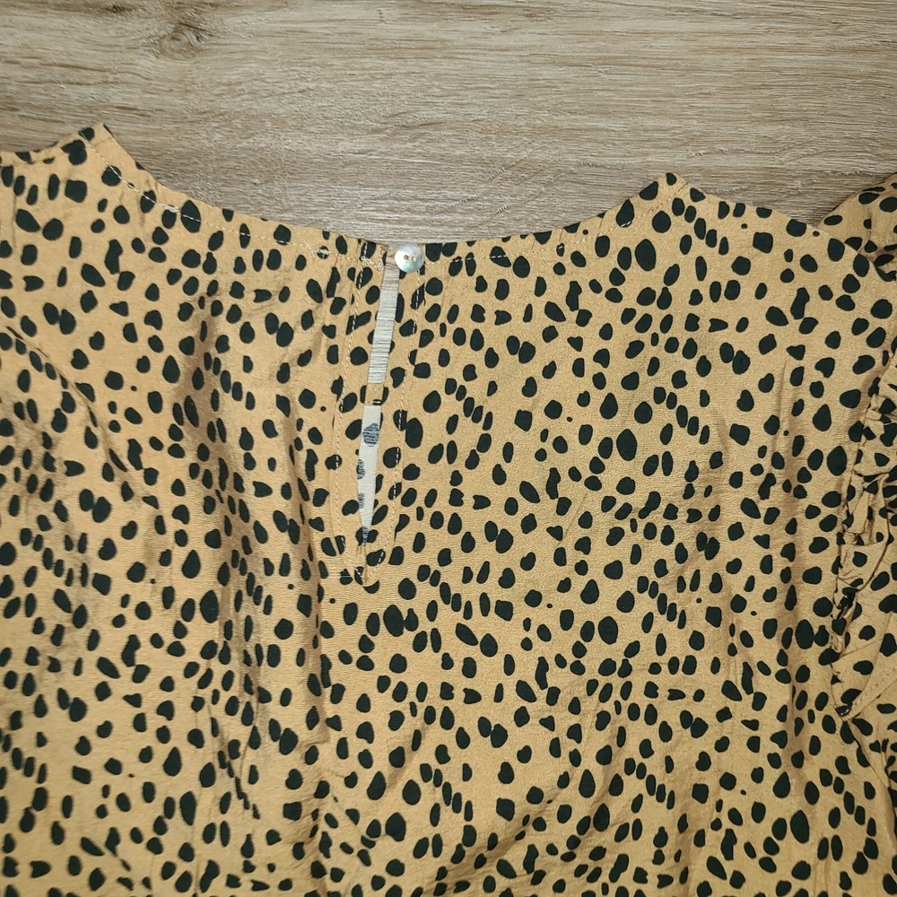 Michelle McDowell size S Animal print Ruffle Shift Dress Long sleeve - Picture 6 of 6